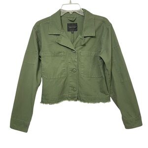 Sanctuary Jacket Green Cropped Lightweight Utility Button-Up Women's Size Medium